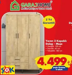 GARAJ HOME YAREN 3 KAPAKLI DOLAP MEŞE
